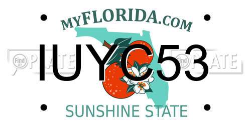 IUYC53 Florida License Plate