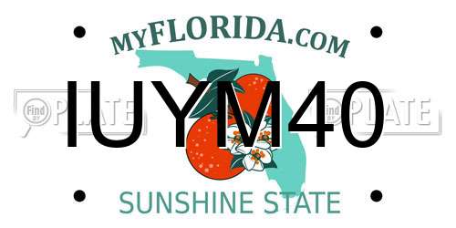 IUYM40 Florida License Plate