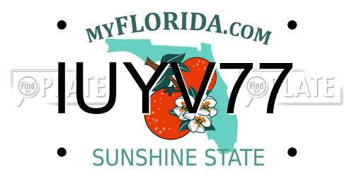 IUYV77 Florida License Plate