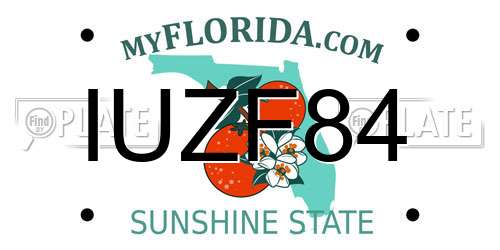 IUZF84 Florida License Plate