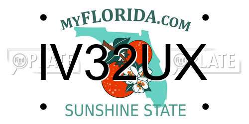 IV32UX Florida License Plate