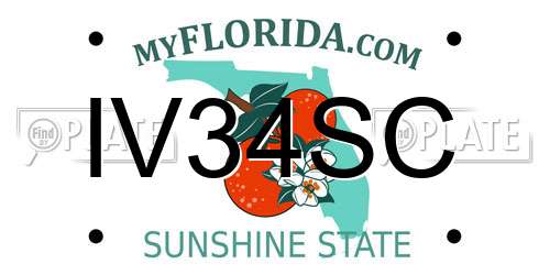 IV34SC Florida License Plate