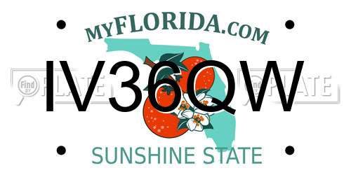IV36QW Florida License Plate