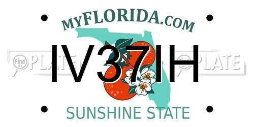 IV37IH Florida License Plate