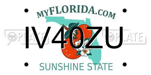 IV40ZU Florida License Plate