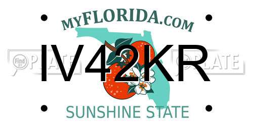 IV42KR Florida License Plate