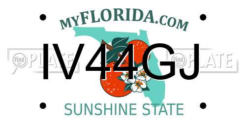 IV44GJ Florida License Plate