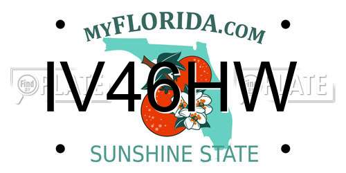 IV46HW Florida License Plate