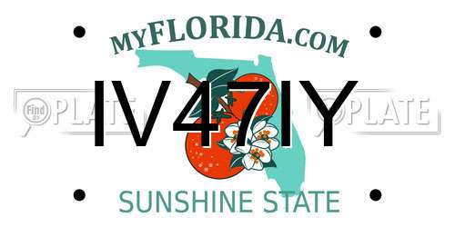 IV47IY Florida License Plate