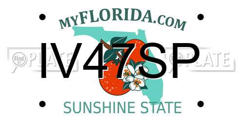 IV47SP Florida License Plate