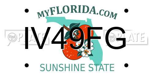 IV49FG Florida License Plate