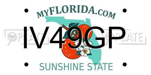 IV49GP Florida License Plate