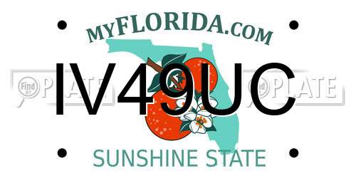 IV49UC Florida License Plate