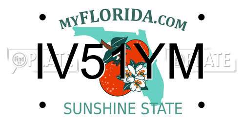 IV51YM Florida License Plate