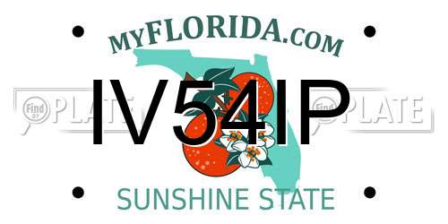 IV54IP Florida License Plate