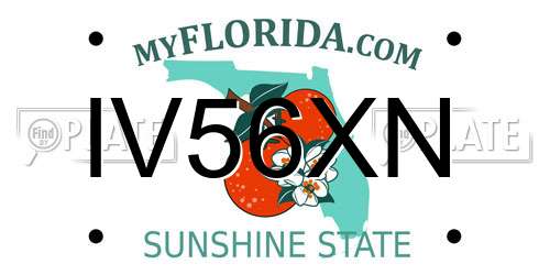 IV56XN Florida License Plate