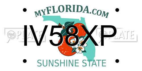 IV58XP Florida License Plate