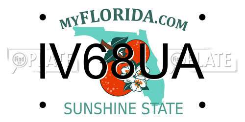 IV68UA Florida License Plate
