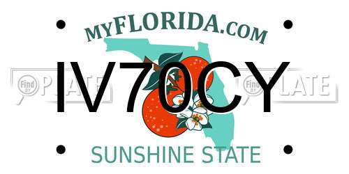 IV70CY Florida License Plate