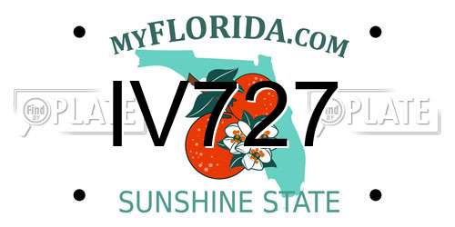 IV727 Florida License Plate