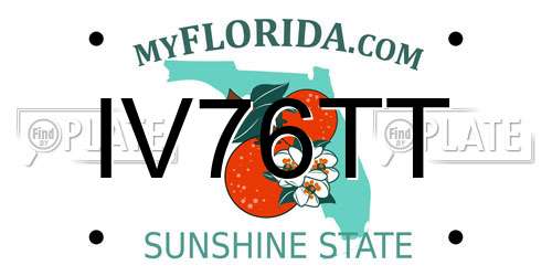 IV76TT Florida License Plate