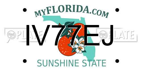 IV77EJ Florida License Plate