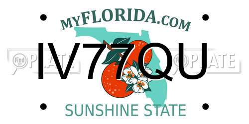 IV77QU Florida License Plate