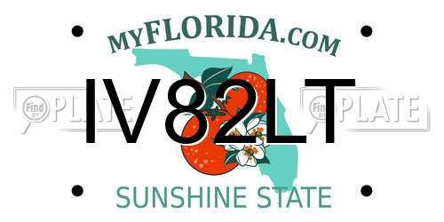 IV82LT Florida License Plate