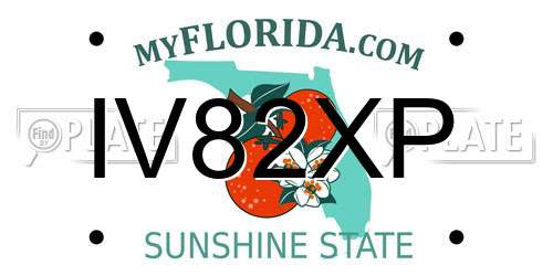 IV82XP Florida License Plate