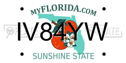 IV84YW Florida License Plate
