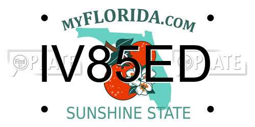 IV85ED Florida License Plate
