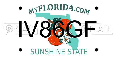 IV86GF Florida License Plate