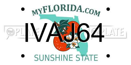 IVAJ64 Florida License Plate