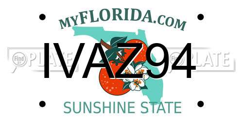 IVAZ94 Florida License Plate