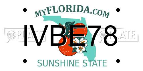 IVBE78 Florida License Plate
