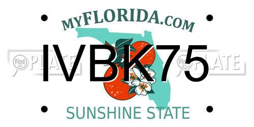 IVBK75 Florida License Plate