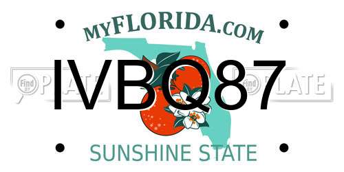 IVBQ87 Florida License Plate
