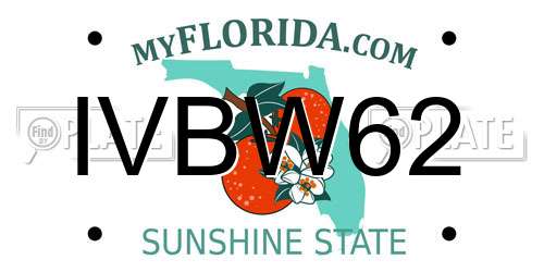 IVBW62 Florida License Plate