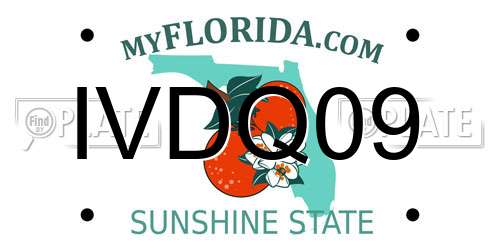 IVDQ09 Florida License Plate