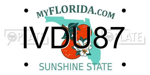 IVDU87 Florida License Plate