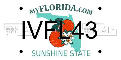 IVFL43 Florida License Plate
