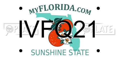 IVFQ21 Florida License Plate