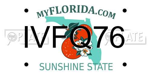 IVFQ76 Florida License Plate
