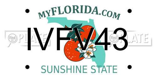 IVFV43 Florida License Plate