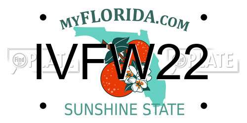 IVFW22 Florida License Plate