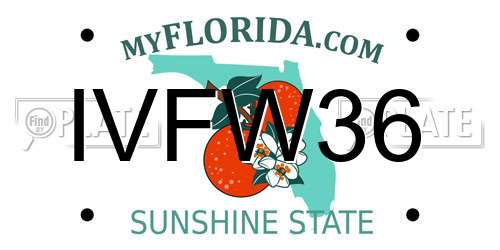 IVFW36 Florida License Plate