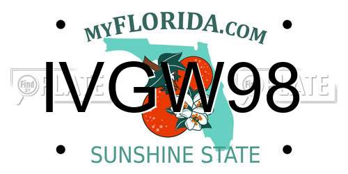 IVGW98 Florida License Plate