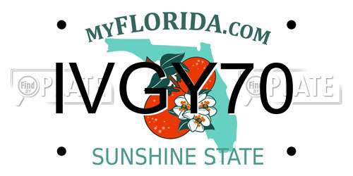 IVGY70 Florida License Plate