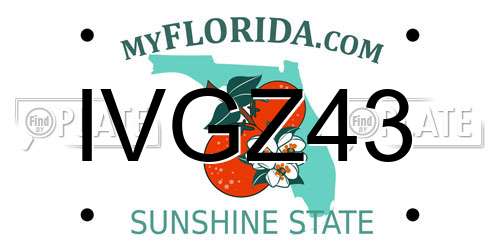 IVGZ43 Florida License Plate