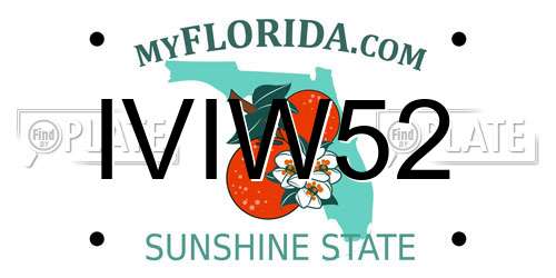 IVIW52 Florida License Plate